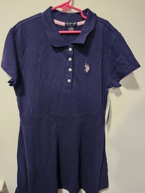 U.S. Polo Assn. Purple Polo Dress with Pink Logo